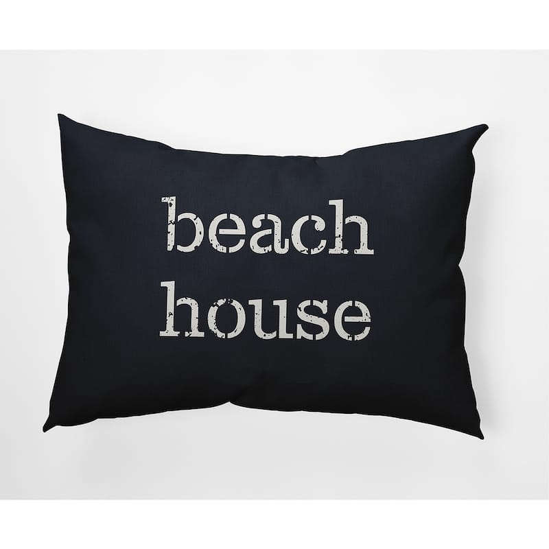 Beach House Nautical Decorative Indoor Pillow - Shark Blue - 14" x 20"