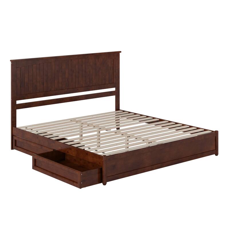 Malta Platform Bed with Panel Footboard and Storage Drawers