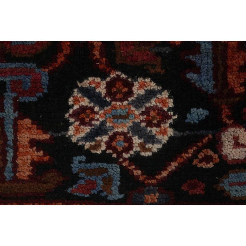 Hand Knotted Oriental 100% Wool Carpet Traditional Medallion Oranges & Rust Heriz Area Rug - 9' 4'' X 7' 2''