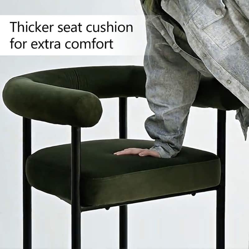 24" Seat Height Velvet Counter Stools (Set Of 2)