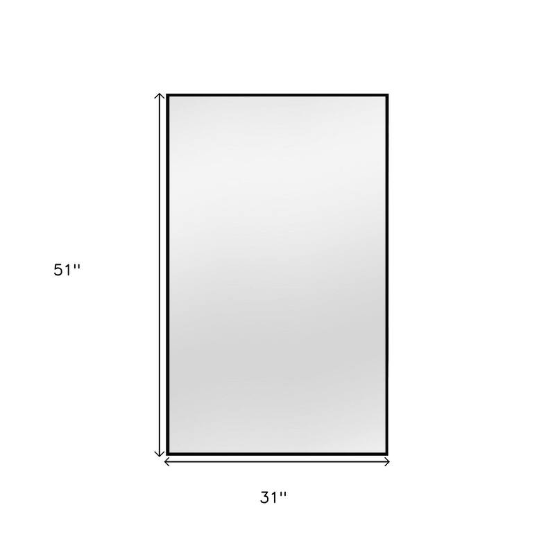 HomeRoots 51" Black Metal Framed Full Length Mirror - 31.00 in. x 51.00 in. x 1.00 in.