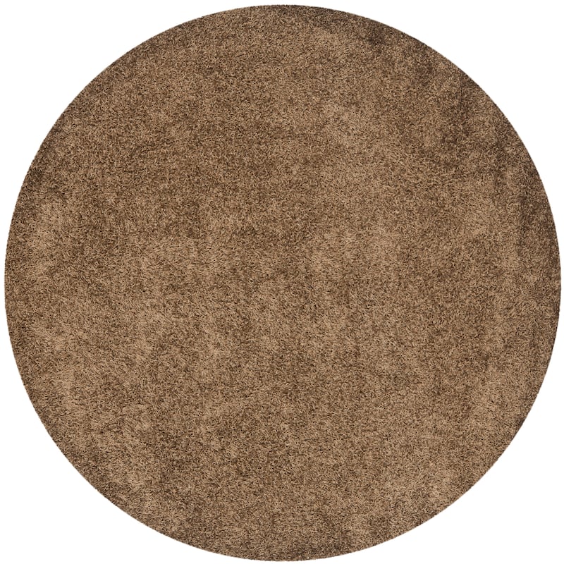 SAFAVIEH Monterey Handmade Shag Area Rug - 7' x 7' Round - Light Brown