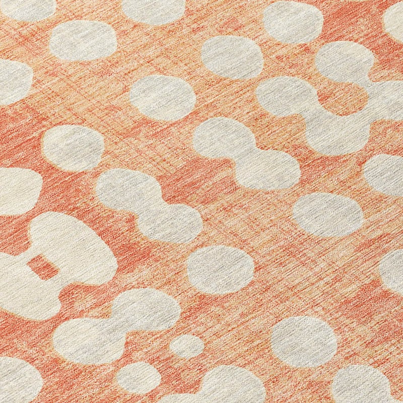 Machine Washable Indoor/ Outdoor Chantille Abstract Dots Rug