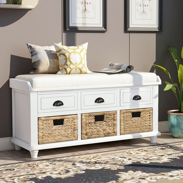 3 basket storage deals bench