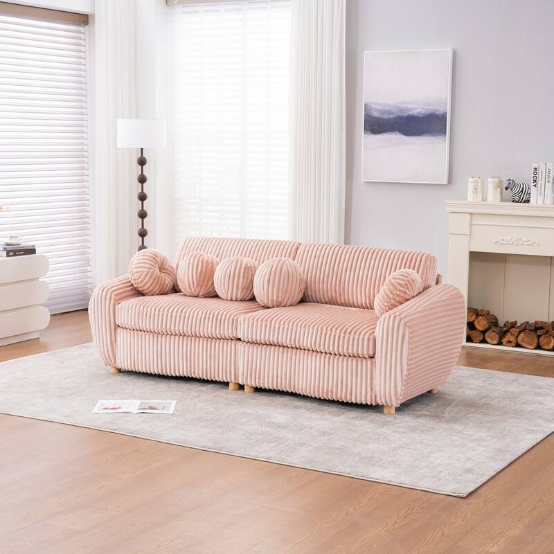 84in Corduroy Sectional Love Seat Couch