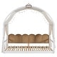 preview thumbnail 29 of 56, Wood Twin Size Bed Frame with Arched Roof, Floor Bed with Light and Curtain, Pull-out Kids Bed for Girls Boys Bedroom