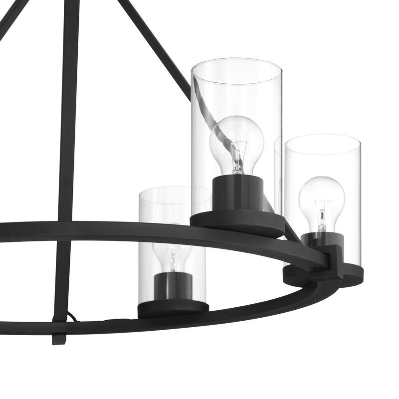 Modern Farmhouse 6-light Wagon Wheel Chandelier - 28.5