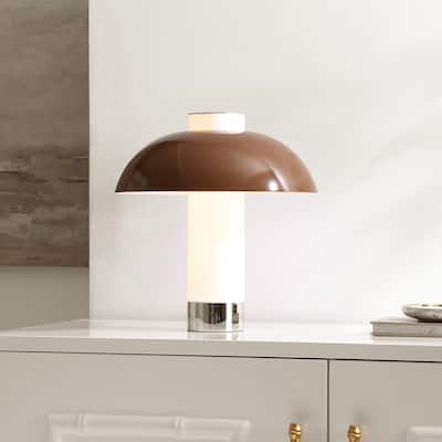 SAFAVIEH Lighting Nora, 15 Inch, Coffee/White, Metal/Acrylic Table Lamp - 14"W x 14"D x 15"H