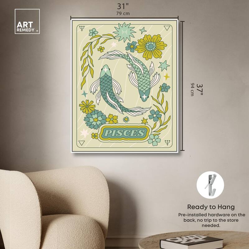 Pisces Stars Card Canvas by Art Remedy