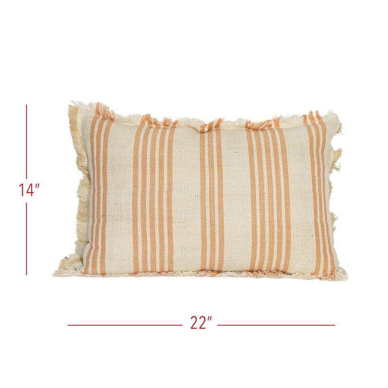 Foreside Home & Garden Coral Striped Filled Lumbar Pillow