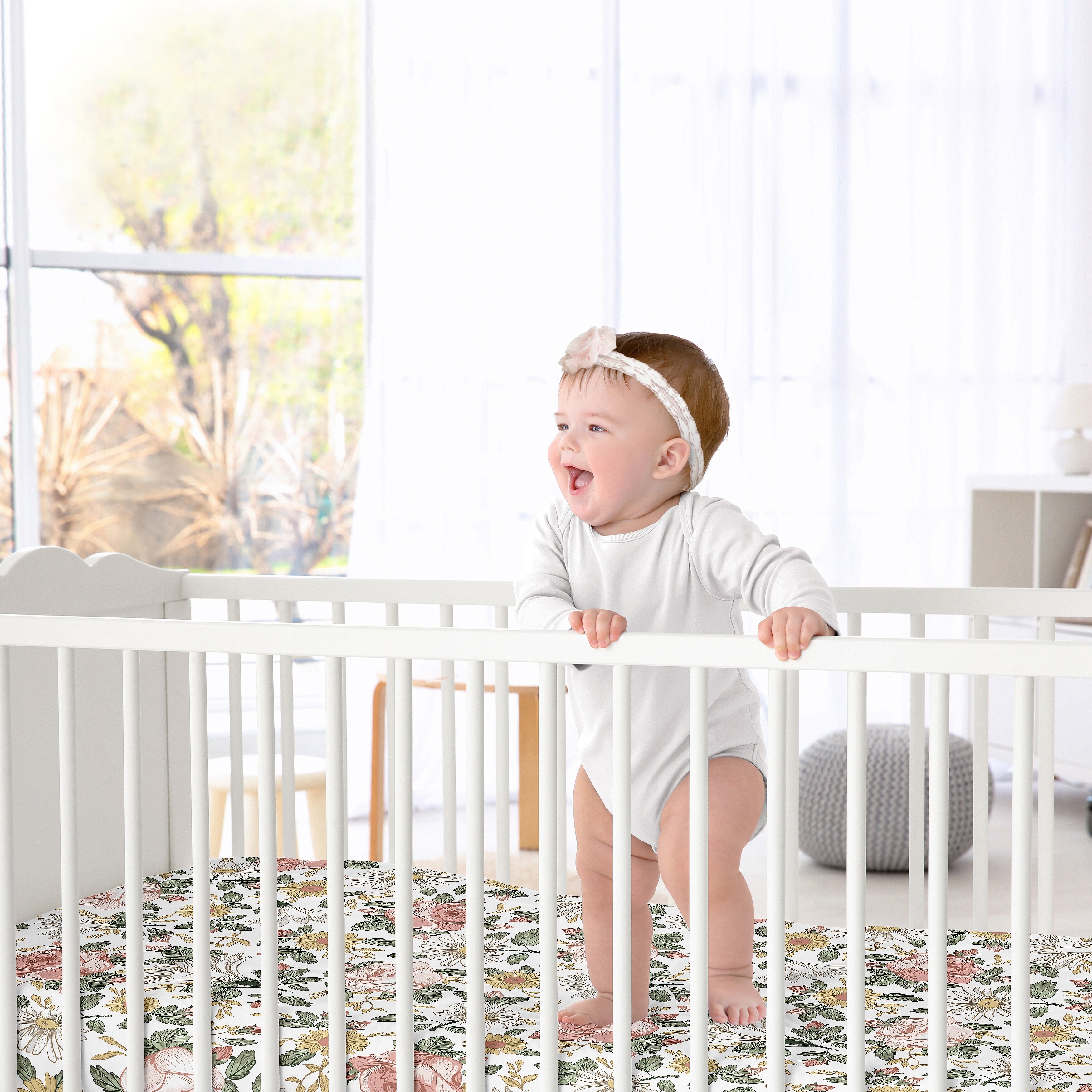 Crib sheets green sale