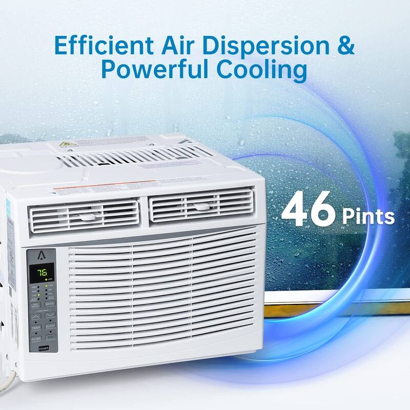 6,000 BTU Smart Window Air Conditioner - Cool up to 250 Sq. Ft. with Remote Control and WiFi