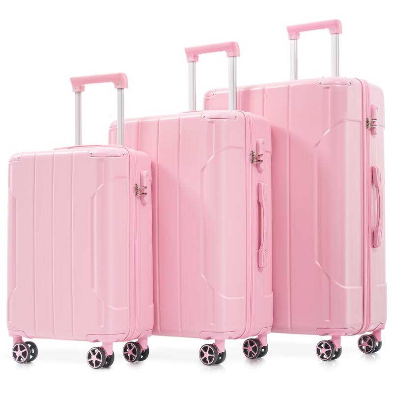 Luggage Sets 3 Piece, Hard shell ABS Lightweight Durable Suitcases with Double Spinner Wheels 20/24/28 Inch