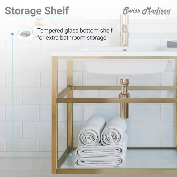 Swiss Madison Pierre 36 Inch Open Shelf Metal Bathroom Vanity Overstock 30433814