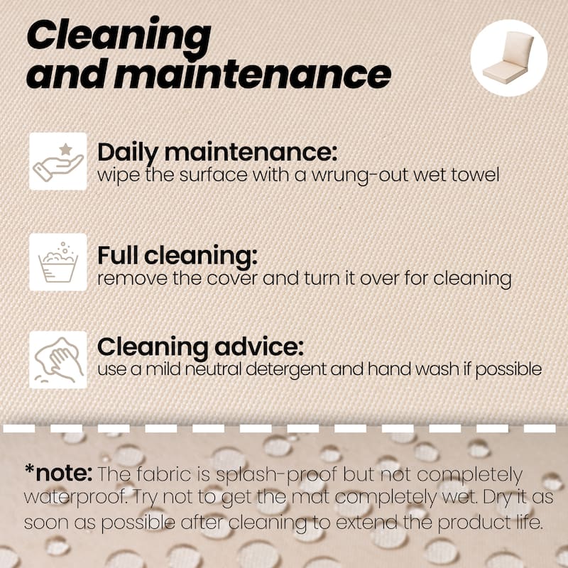 21 W in x 22 D in. Outdoor Deep Seat Chair Cushion Set Dining Patio Chair Pad Set