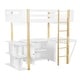 preview thumbnail 6 of 16, Twin Size Wood Loft Bed With Built-in Storage Cabinet and Cubes, Foldable Desk