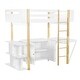 preview thumbnail 10 of 17, White Twin Size Solid Wood Loft Bed with Storage Cabinet & Desk