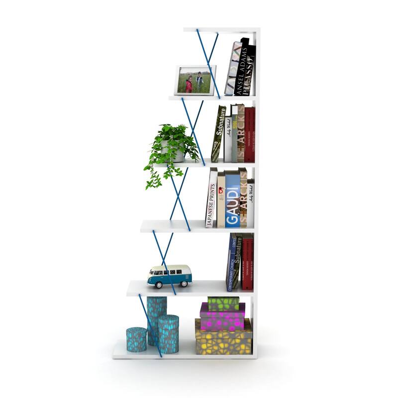 Modern 5 Tier Narrow Ladder Bookshelf