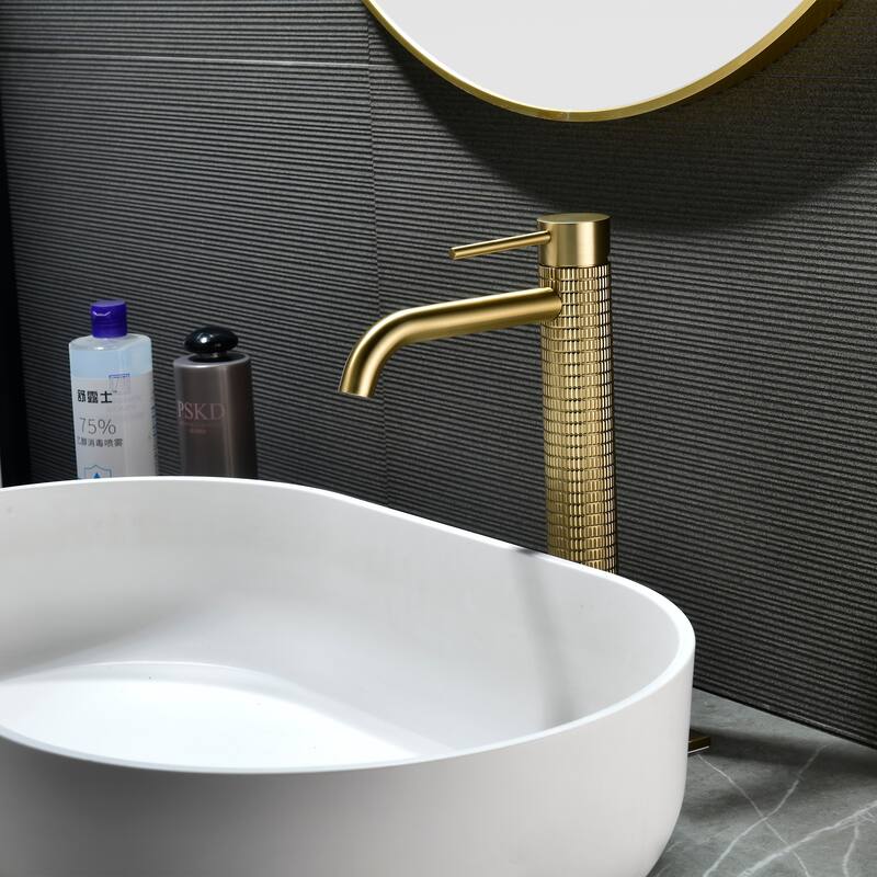 11.8"H Solid Brass Single-handle Bathroom Sink Faucet