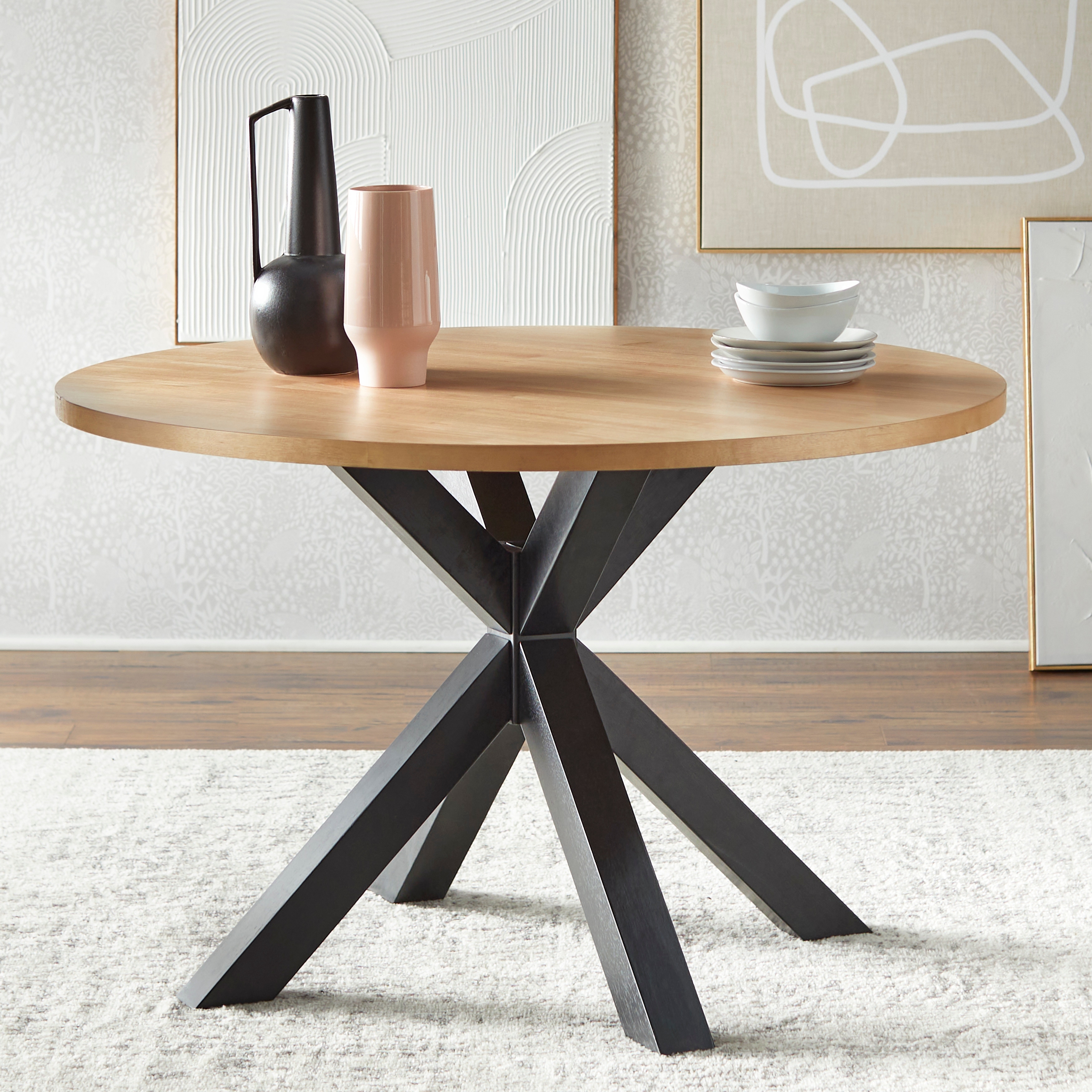 Wes counter height rubberwood sales solid wood dining table
