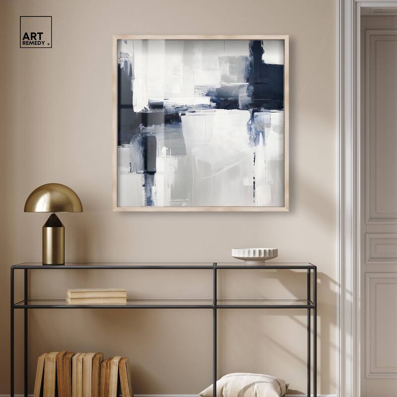 Blue Cascades on Still White Shadowbox by Art Remedy