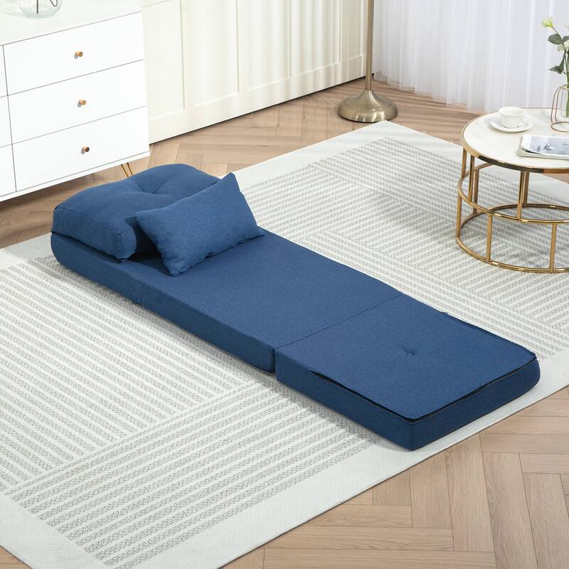 HOMCOM Convertible Flip Folding Upholstered Chair, Floor Lazy Sofa Bed