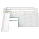 preview thumbnail 12 of 11, Full Size Low Loft Bed with Built-in Slide, Solid Wood Bed Frame with 3 Storage Drawers & 2 Doors for Kids Boys Girls Bedroom