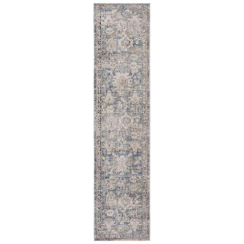 SAFAVIEH Grove Lieschen Traditional Floral Rug - 2'2" x 8' Runner - Blue/Beige