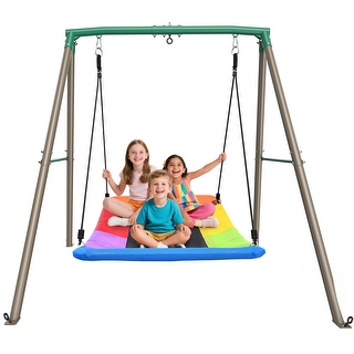 Trekassy 440lbs Swing Set with Heavy Duty Metal Stand for Backyard