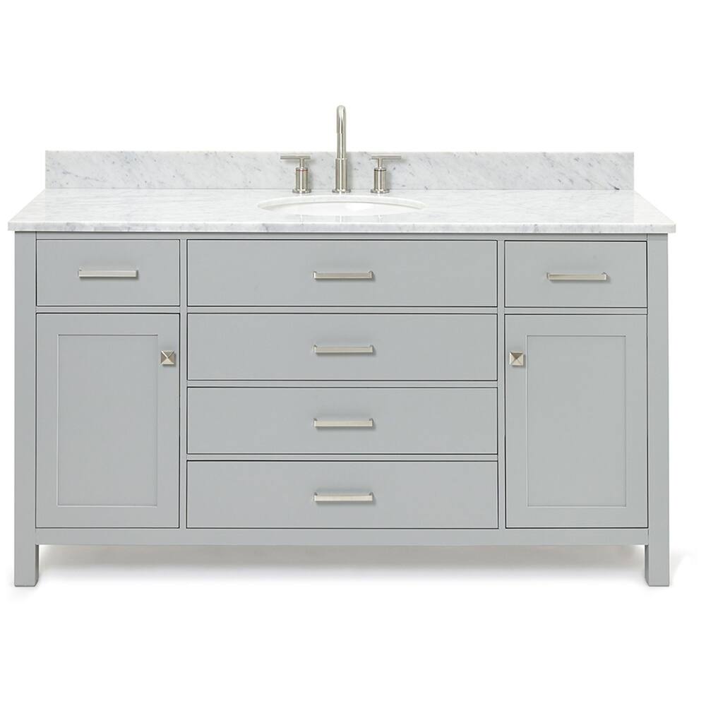 Ariel H061SCW2OVO Bristol 61" Free Standing Single Oval Basin Vanity