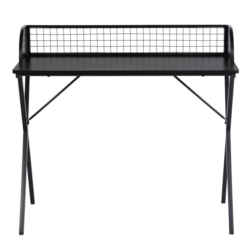 Homy Casa Modern Black Computer Desk, Metal Legs Office Writing Table