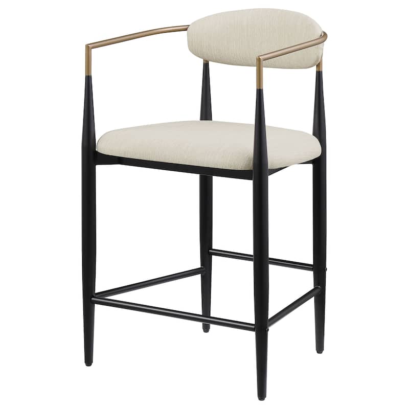 Tina Fabric Upholstered Metal Armrests Chairs (Set of 2)