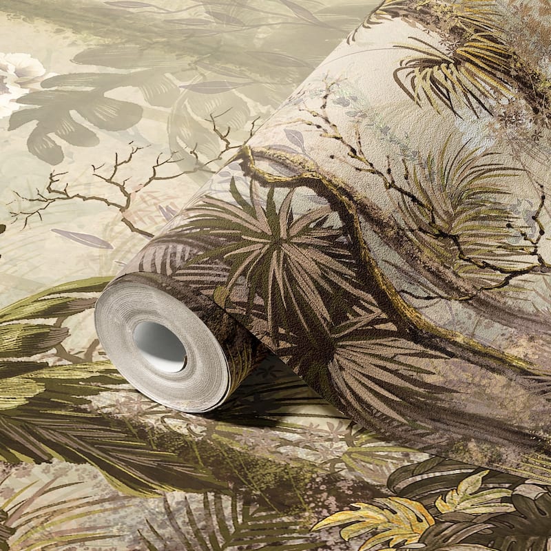 Mystical Tropical Rainforest Floral Wallpaper Mural