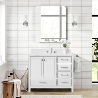 PROOX 42inch Freestanding Bathroom Vanity w Engineered Counter Top Cearmic Sink