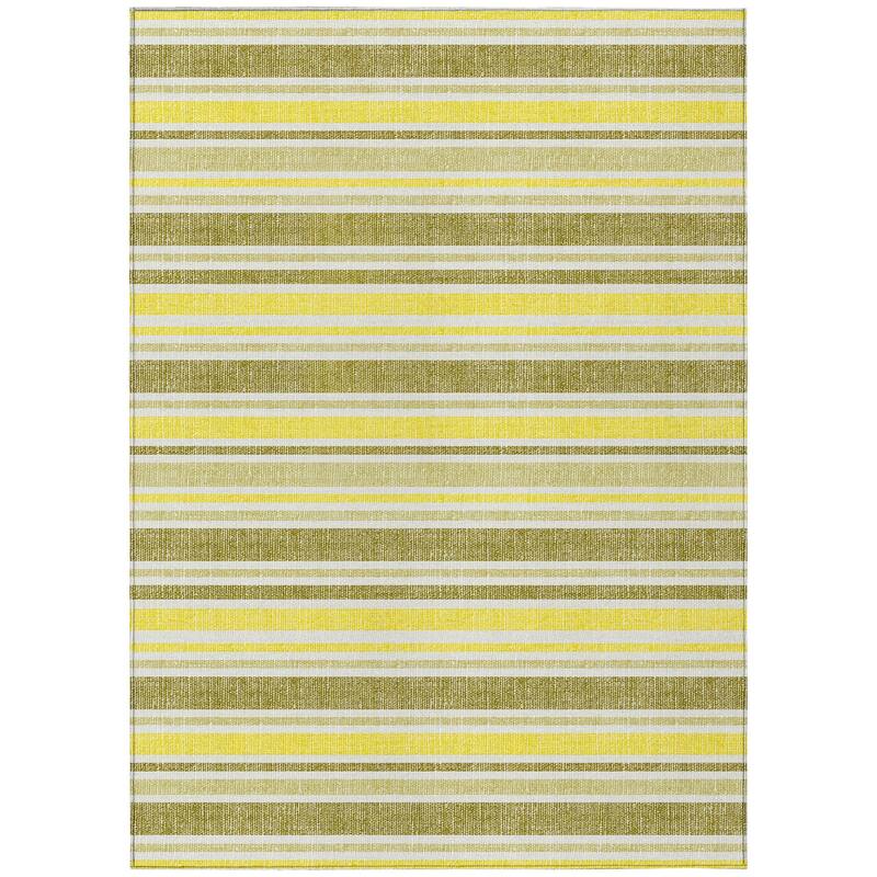 Machine Washable Indoor/ Outdoor Multi Cabana Stripe Chantille Rug