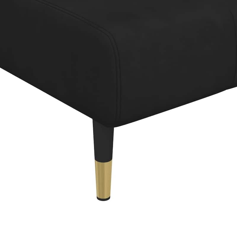 vidaXL Chaise Longue Black Velvet - 21.7" x 55.1" x 27.6"