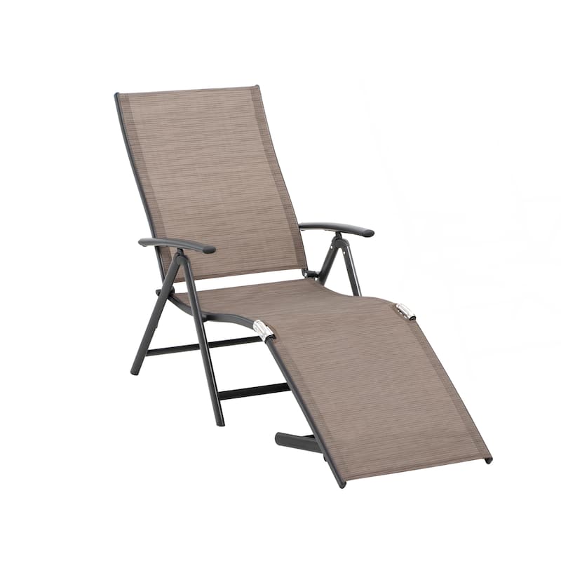Pellebant Outdoor Folding Adjustable Aluminum Patio Chaise Lounge Chair
