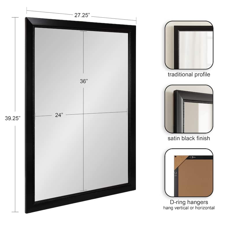 Kate and Laurel Monetta Rectangle Bathrom Wall Mirror
