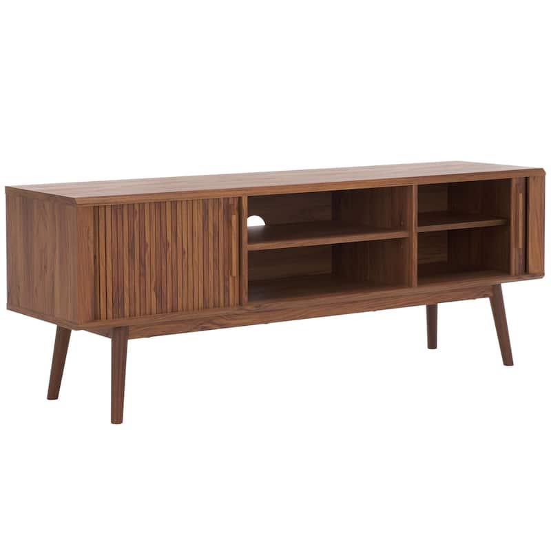 SAFAVIEH Aphra 2-Door 2-Shelf Entertainment Media Stand (Fits up to 65" Flatscreen TV) - 59 in. x 15.4 in. x 21.9 in.