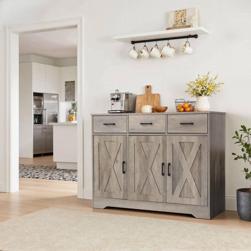 Traditional 3 Drawer Sideboard Storage Cabinet