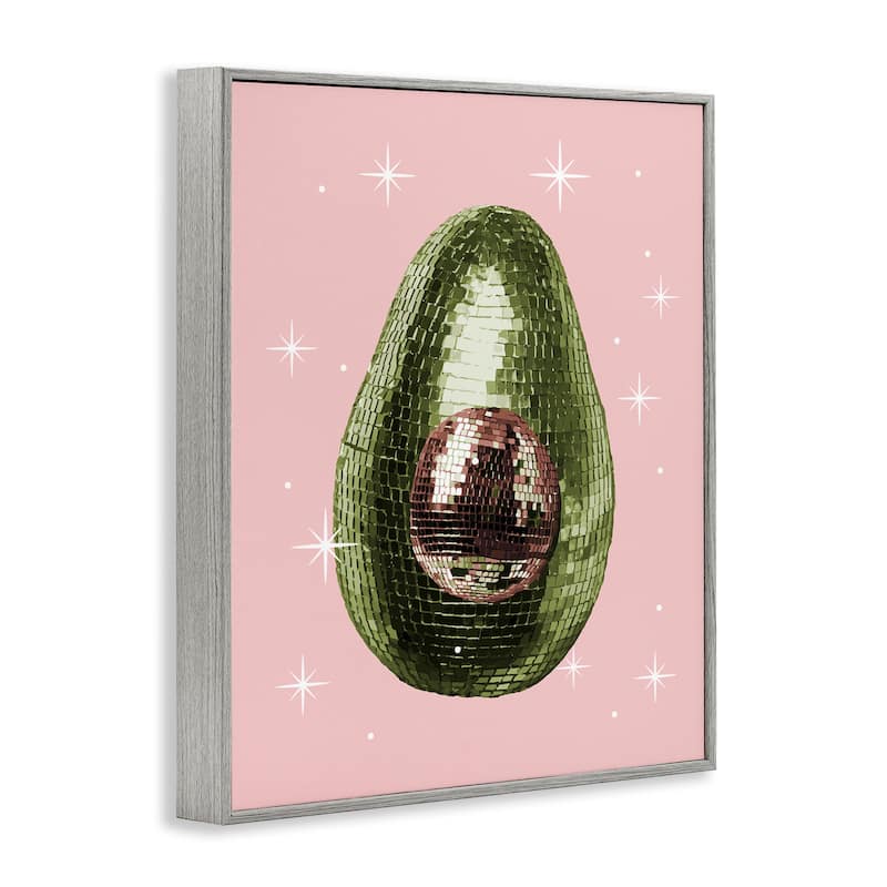 Stupell Luminous Disco Avocado Framed Giclee Art Design By Lil' Rue