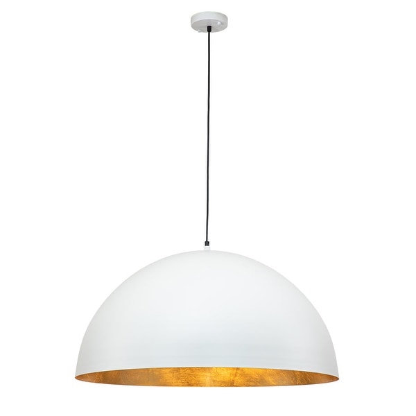 Metal dome pendant light outlet