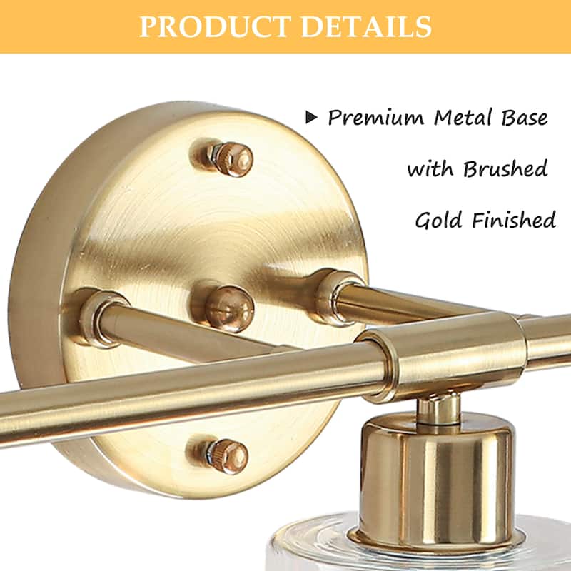 Modern 3-Light Dimmable Bathroom Vanity Lights, Industrial Wall Sconces, Modern Wall Lights - W22.83"x H8.46"