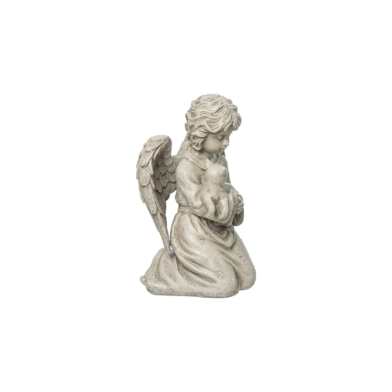 Cherub With Cat Figurine
