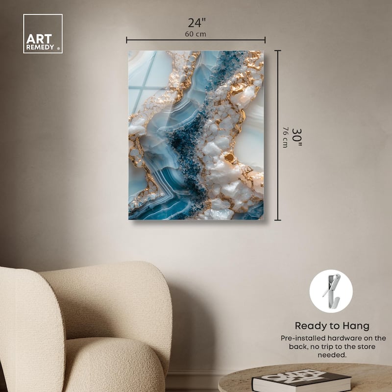 Lapis River Acrylic by Art Remedy, Ready to Hang