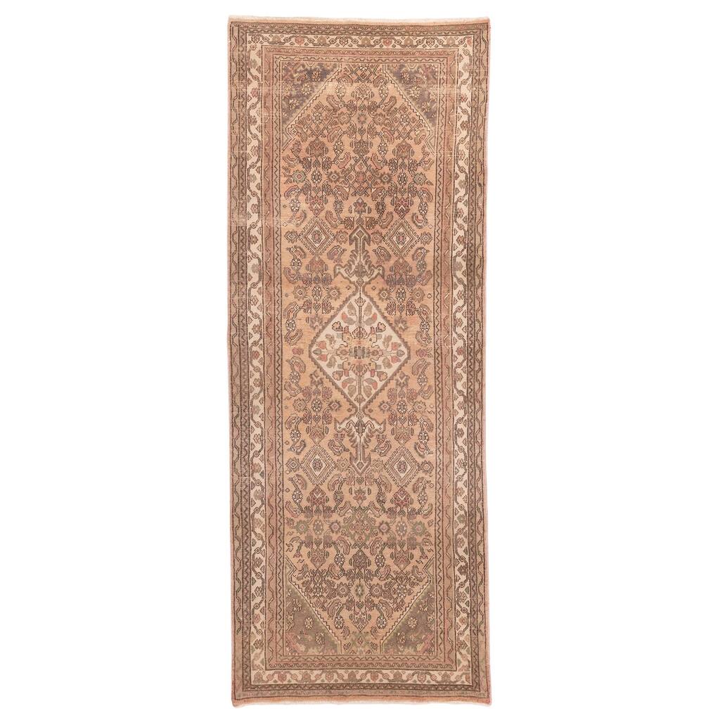 ECARPETGALLERY Hand-knotted Antalya Vintage Copper Wool Rug - 3'7 x 9'9