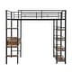 preview thumbnail 17 of 19, Twin/Full Size Metal Loft Bed with Bulit-in Desk and 2 Storage Drawers, Heavy Duty Loft Bedframe with 4-Tier Storage Shelves