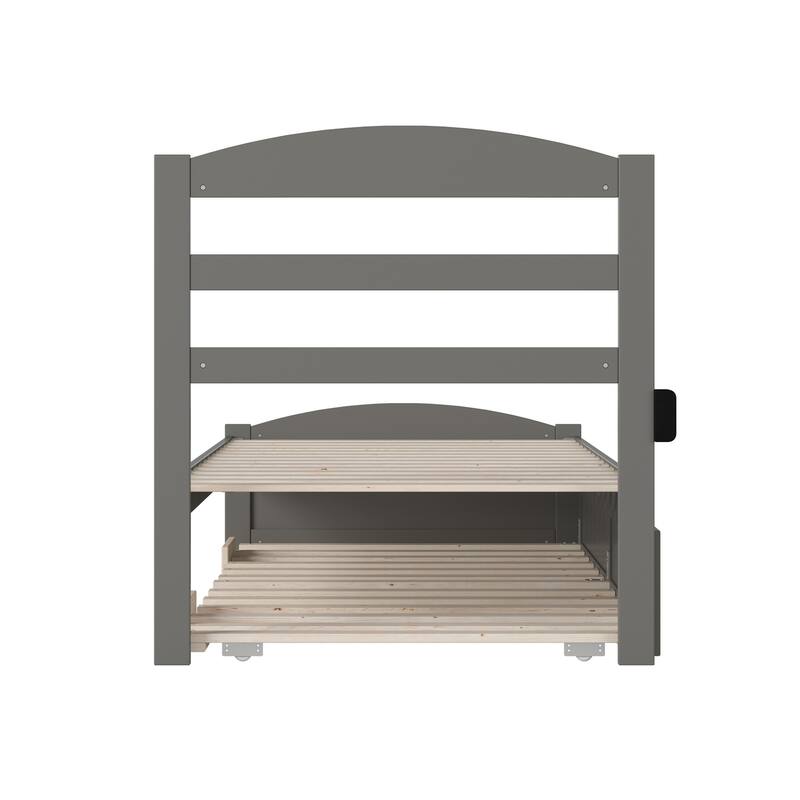 Warren Solid Wood Platform Bed with Footboard and Twin XL Trundle