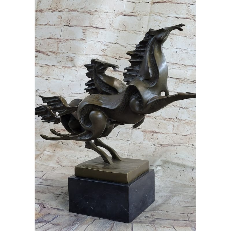 Abstract Galloping Imitative Horses Bronze Sculpture Original Equine Art Signed By Milo