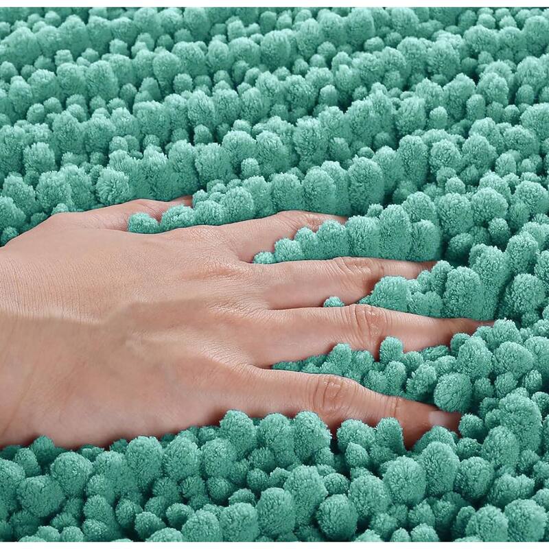 47"x27" - Turquoise Soft Cozy Plush Chenille Bath Mat Bathroom Rug